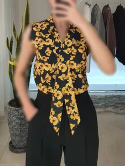 تاپ کراواتی گلدار