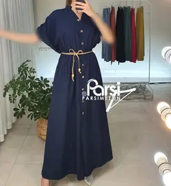 پیراهن کمرکش جلودکمه