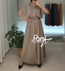 پیراهن کمرکش جلودکمه