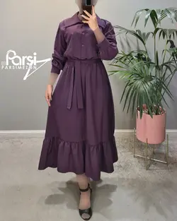 پیراهن جلودکمه یقه‌دار