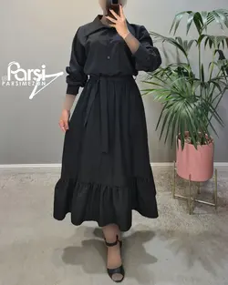 پیراهن جلودکمه یقه‌دار