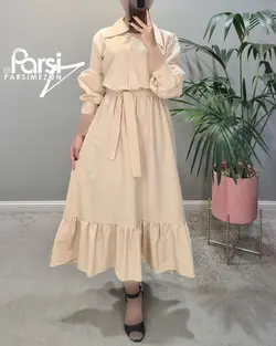 پیراهن جلودکمه یقه‌دار