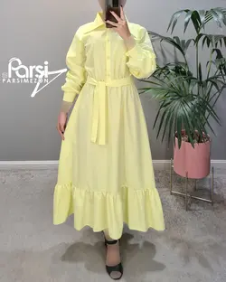 پیراهن جلودکمه یقه‌دار