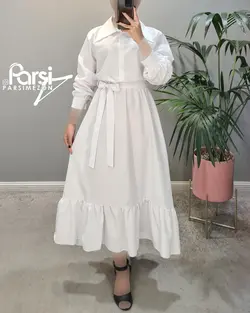 پیراهن جلودکمه یقه‌دار