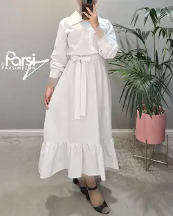 پیراهن جلودکمه یقه‌دار