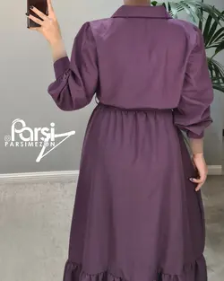 پیراهن جلودکمه یقه‌دار