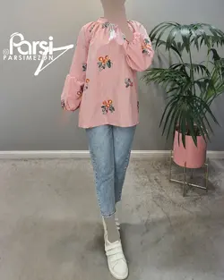 شومیز راه‌راه گلدوزی