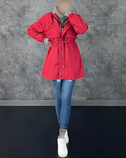 بارانی کلاهدار گلدوزی