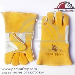 دستکش ایمنی هبارت تمام چرم طرح فرانسه | فروشگاه ایمنی پارس