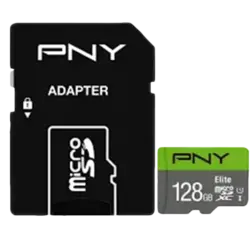 مموری کارت 128 گیگابایت PNY مدل Elite کلاس 10 استاندارد UHS-I U1 همراه با آداپتور