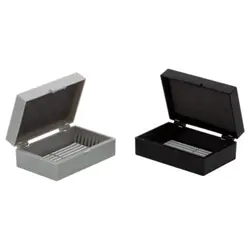 جعبه جای لام 50 عددی با درب لولایی قفل دار - تجهیزات آزمایشگاهی پکو