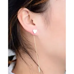 گوشواره بخیه ای طرح قلب و مثلث