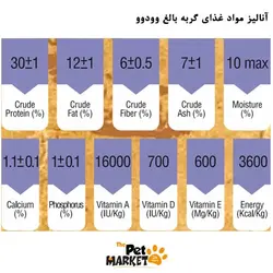 غذای خشک گربه بالغ وودوو 2 کیلویی