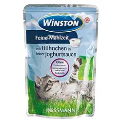 پوچ گربه وینستون با طعم مرغ در سس ماست