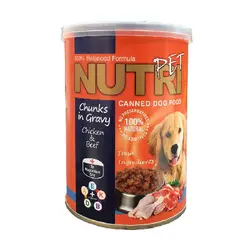 قیمت و خرید کنسرو مرغ و گوشت قرمز مخصوص سگ نوتری - پت مارکت 24