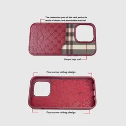 قاب پولو مدل جا کارتی Santa Barbara Polo Plaid مناسب برای Apple iPhone 14