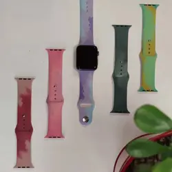 بند سیلیکونی اپل واچ طرح آبرنگ