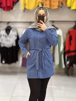 مانتو لی کاغذی کمربند دار  (۱۱۵۳)