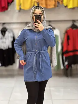 مانتو لی کاغذی کمربند دار  (۱۱۵۳)