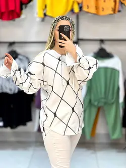 شومیز جلو بسته خامه دوزی سفید طهماسب (۱۱۲۹)