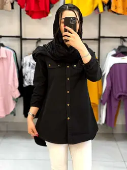 شومیز بغل زیپ مشکی(۱۱۲۴)