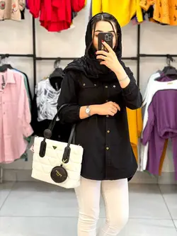 شومیز بغل زیپ مشکی(۱۱۲۴)