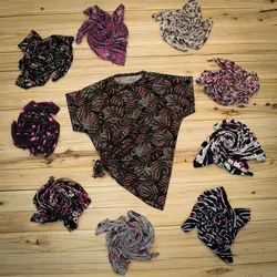 تیشرت ویسکوز خارجی طرح دار سون (1078)