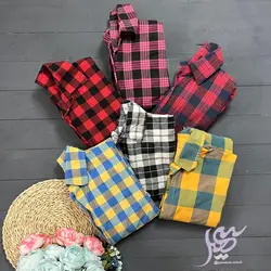 شومیز چهارخونه پشت بلند قواره بزرگ   (۱۱۹۷)