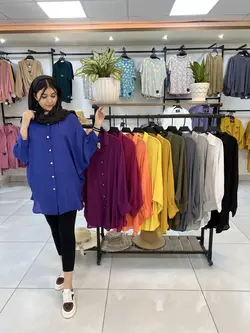 شومیز رنگی آستین سرخود   (۱493)