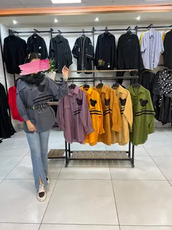 شومیز مانتویی میکی موس سه خط بدون کمربند (۱۴۷۹)