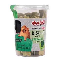 تشویقی بیسکوییت سگ دودوتی با طعم اسفناج وزن 350g