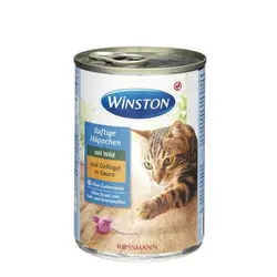 کنسرو وینستون گربه چانک با طعم مرغ در سس – Winston Saftige Häppchen mit Wild