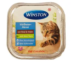 ووم گربه وینستون با طعم گوشت گاو، مرغ و آلوئه ورا 100 گرمی