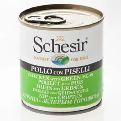 کنسرو غذای سگ سشیر Schesir با طعم مرغ و نخود سبز 285گرم
