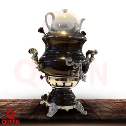 سماور گازی سه کاره مدل ترلان رنگ مشکی ظرفیت 6 لیتر گنجینه