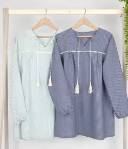 شومیز مانتویی راه راه صبا