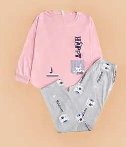 ست بلوز شلوار طرح گربه و قایق