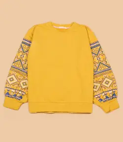 بلوز آستین پفی طرح سنتی بوهمین