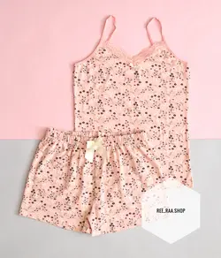 ست تاپ شورتک طرح گل 1