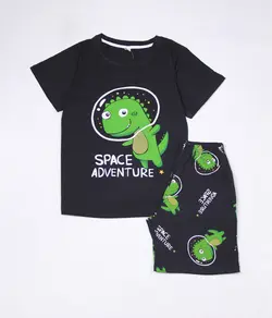 ست تیشرت شلوارک دایناسور فضانورد