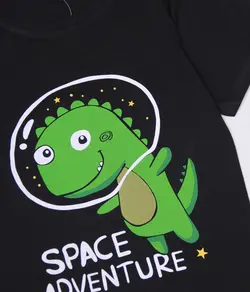 ست تیشرت شلوارک دایناسور فضانورد