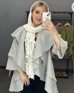 مانتو حریر شاپرکی کد : 21067 - فروشگاه اینترنتی رزا بوتیک
