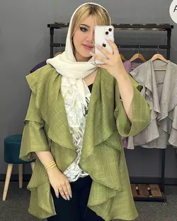 مانتو حریر شاپرکی کد : 21067 - فروشگاه اینترنتی رزا بوتیک