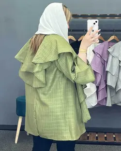 مانتو حریر شاپرکی کد : 21067 - فروشگاه اینترنتی رزا بوتیک