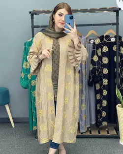 مانتو طلاکوب کد : 17084 - فروشگاه اینترنتی رزا بوتیک