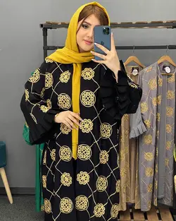 مانتو طلاکوب کد : 17084 - فروشگاه اینترنتی رزا بوتیک