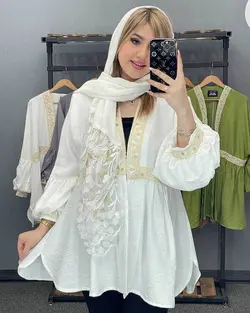 مانتو نوار دوزی کوتاه کد : 19297 - فروشگاه اینترنتی رزا بوتیک