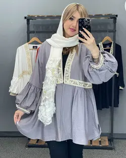 مانتو نوار دوزی کوتاه کد : 19297 - فروشگاه اینترنتی رزا بوتیک