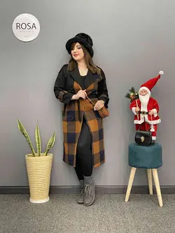 پالتو ترکیبی دکمه دار کد : 230 - فروشگاه اینترنتی رزا بوتیک