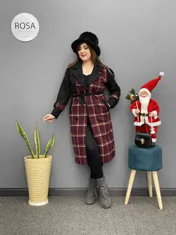 پالتو ترکیبی دکمه دار کد : 230 - فروشگاه اینترنتی رزا بوتیک